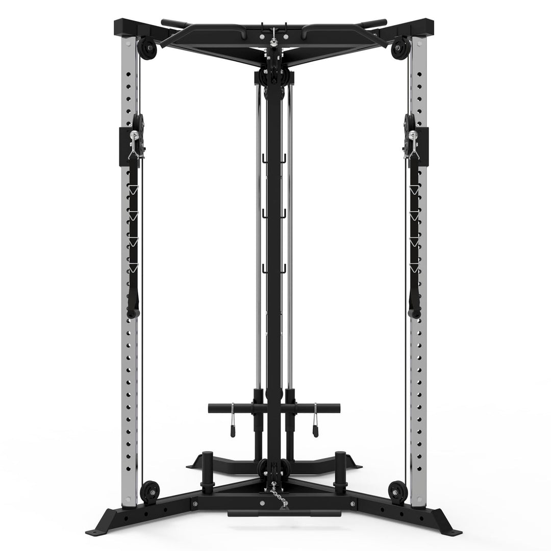 Train Hard® Erweiterbare Station Kabelzug Trainer Latzugstation Kraftstation Cross Over mit Klimmzug