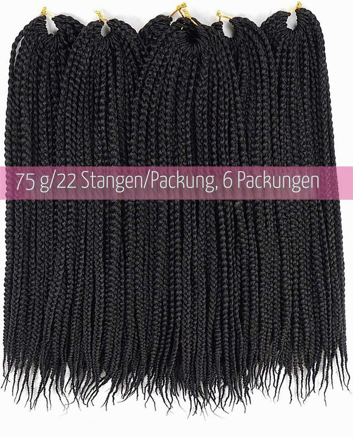 TAOYEMY Box Crochet Braids Haarverlängerungen 6 Packs 16 Zoll Synthetische Flechtfrisur 22 Stränge/P