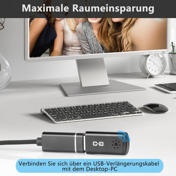 USB-Mikrofon für Laptop und Desktop-Computer, hohe Empfindlichkeit für klare Anrufe, Plug-and-Play,