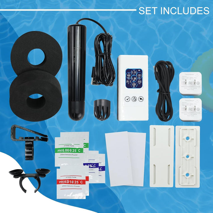 Smart Water Quality Tester Wireless WiFi Multi-Parameter Wasserqualitätsmesser für pH/ORP/TDS/EC/Sal