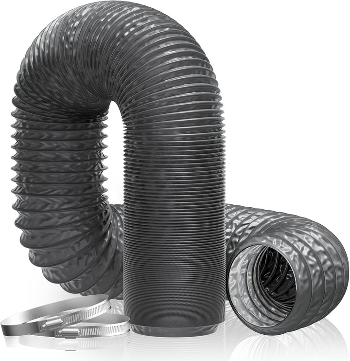 Hon&Guan ø100mm 5m langer Abluftschlauch, PVC Alurohr Flex-Schlauch Abluftrohr mit 2 Schlauchschelle