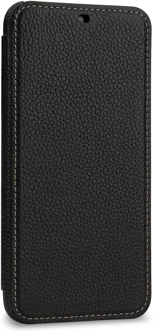 STILGUT Book Type Lederhülle kompatibel mit Huawei Honor 10. Seitlich klappbares Flip-Case aus Echtl