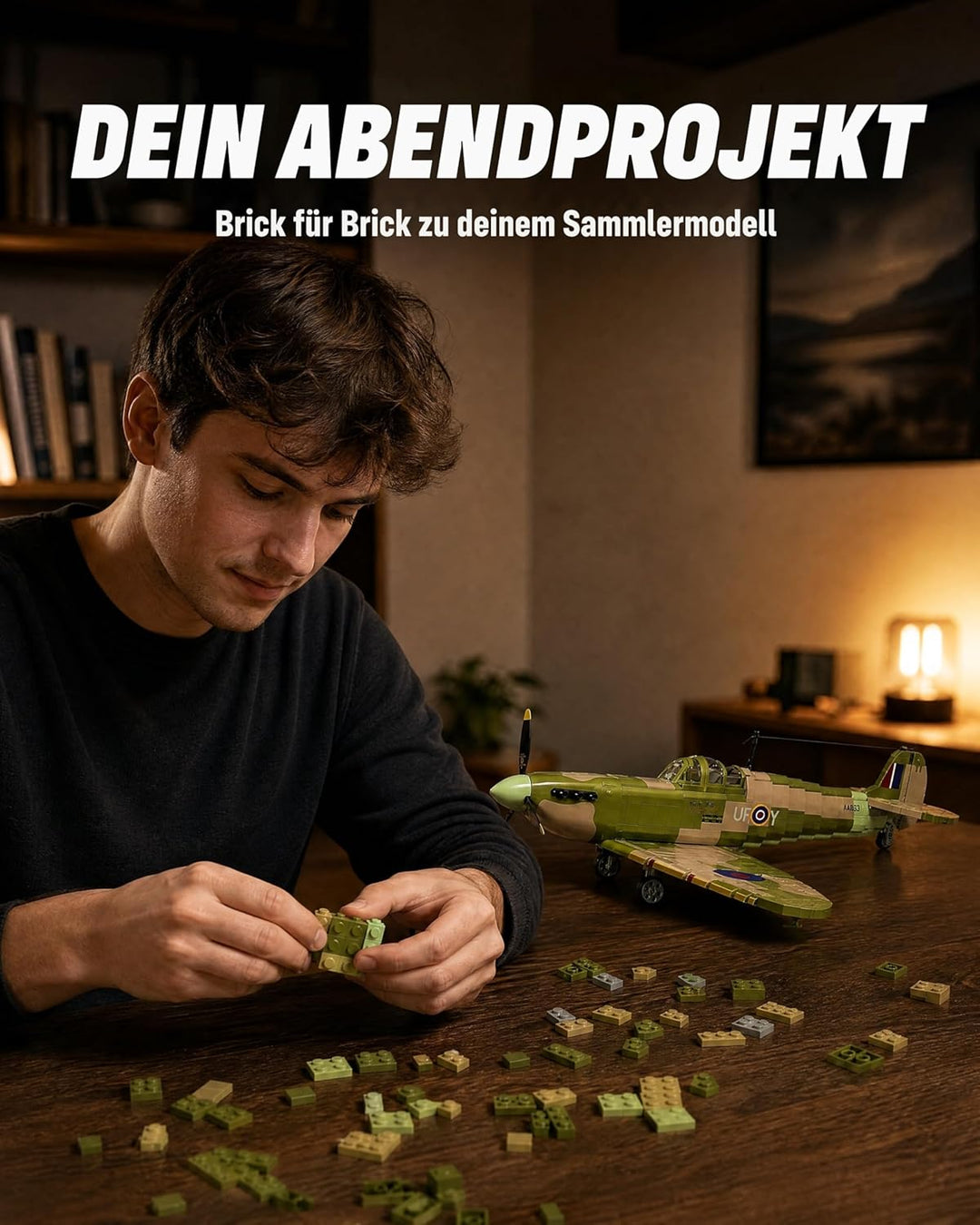 Revell Brick System Iron Maiden Spitfire MK.II Aces High | Klemmbaustein Set 1:18 mit 2802 Teilen |