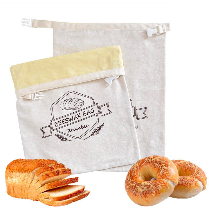 Bienenwachs-Brotbeutel für Sauerteig - Wiederverwendbare Brotbeutel für selbstgemachtes Brot (2er-Pa