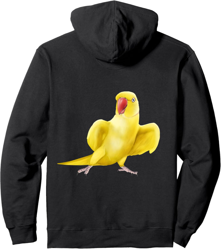 Gelber indischer Ringhals, Papageienvogel Pullover Hoodie