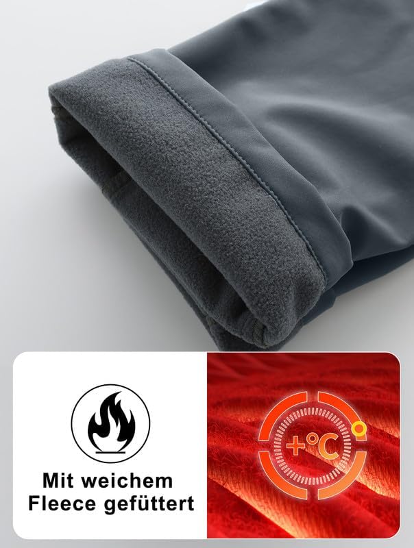Zzkouine Kinder Softshellhose Schneehose Skihose Warme Hosen Jungen Mädchen Winterhose Outdoorhose W