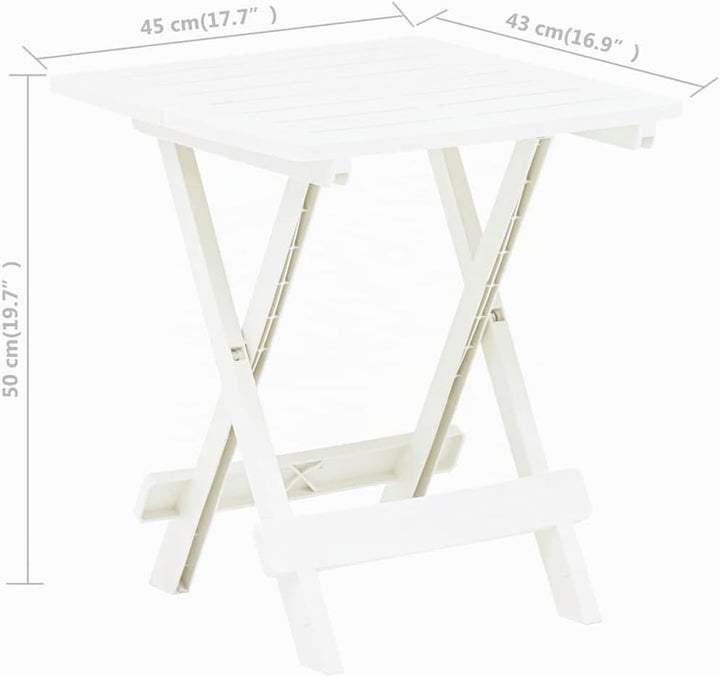 Quadratischer Camping-Klapptisch, Made in Italy, 44x50x44 cm, weisse Farbe
