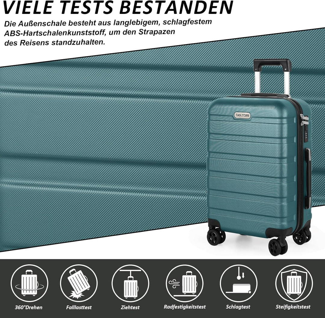 TANTOMI Kofferset 3-teilig, ABS Hartschalenkoffer Set, Reisekoffer Set mit Rollen, Gepäck-Sets (20/2