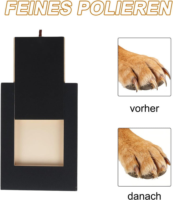Krallenschleifer für Hunde - 35x25x3cm Kratzbrett Hund mit Leckerlibox, 2 Stücke Schleifpapier, Stre
