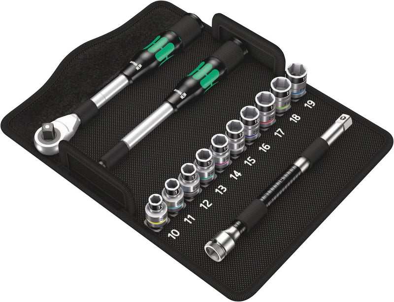 Wera 05004090001 8006 SC 1 Zyklop Hybrid-Knarrensatz, 1/2"-Antrieb, metrisch, 13-teilig, Schwarz, Gr