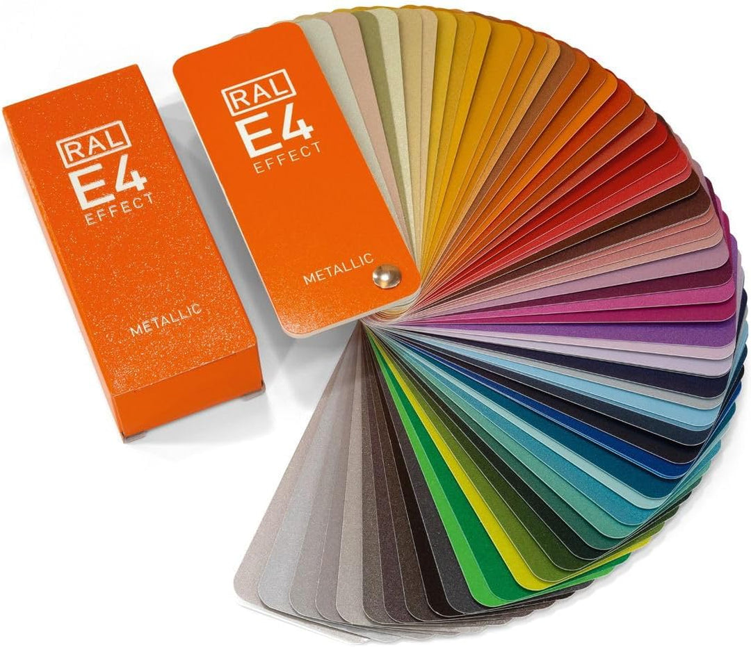 RAL E4 Farbfächer, 70 Metallic-Farben, ganzseitige Farbmuster,