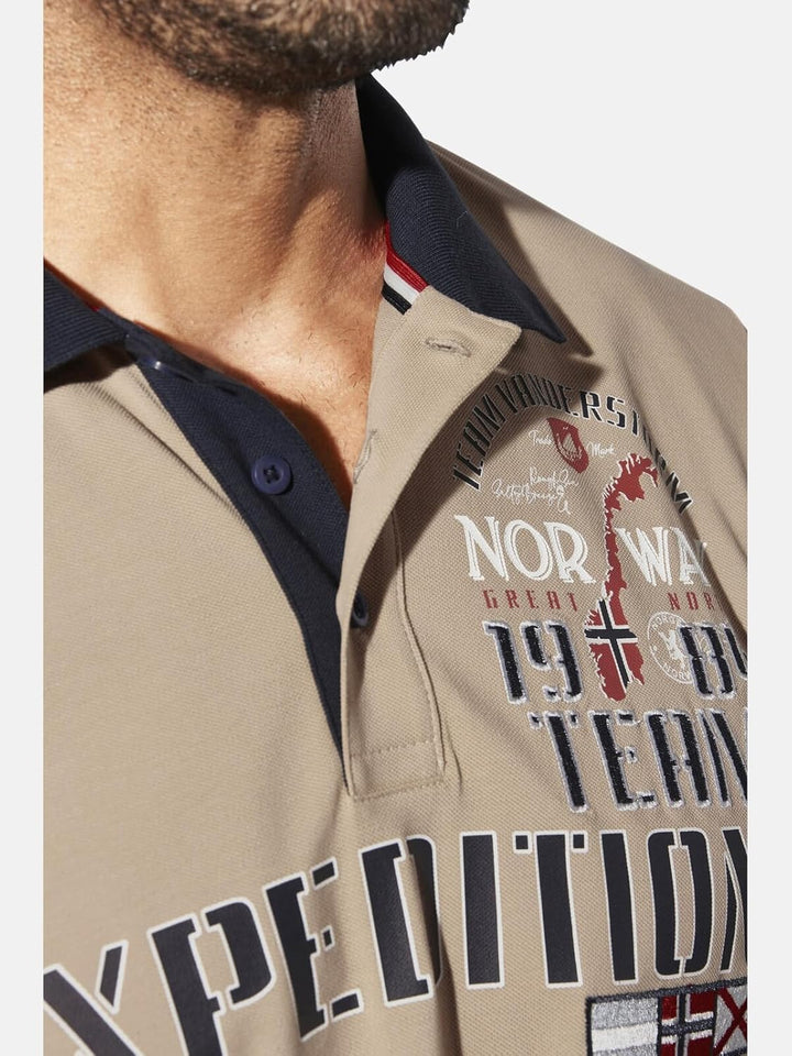 Jan Vanderstorm Herren Poloshirt Erling Kurzarm, Knopfleiste|grosser Audruck | Reine Baumwolle |gros