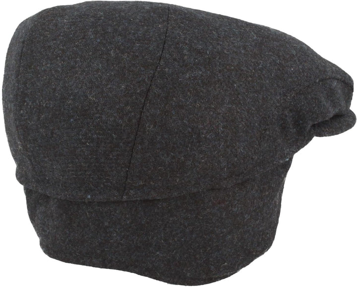 Breiter Herren Winter Schiebermütze mit Ohrenklappen Flatcap Schirmmütze 100% Wolle mit ausklappbare