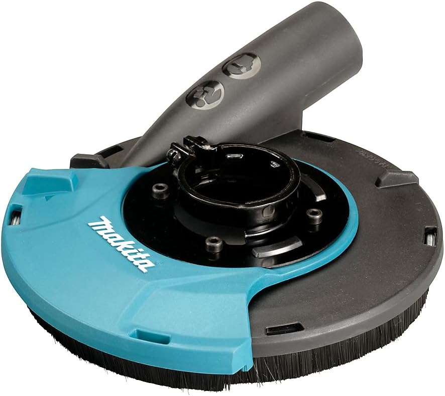 Makita Absaughaube 191W06-8 mit Diamant Schleiftopf 125 mm – Staubabsaughaube für Winkelschleifer –