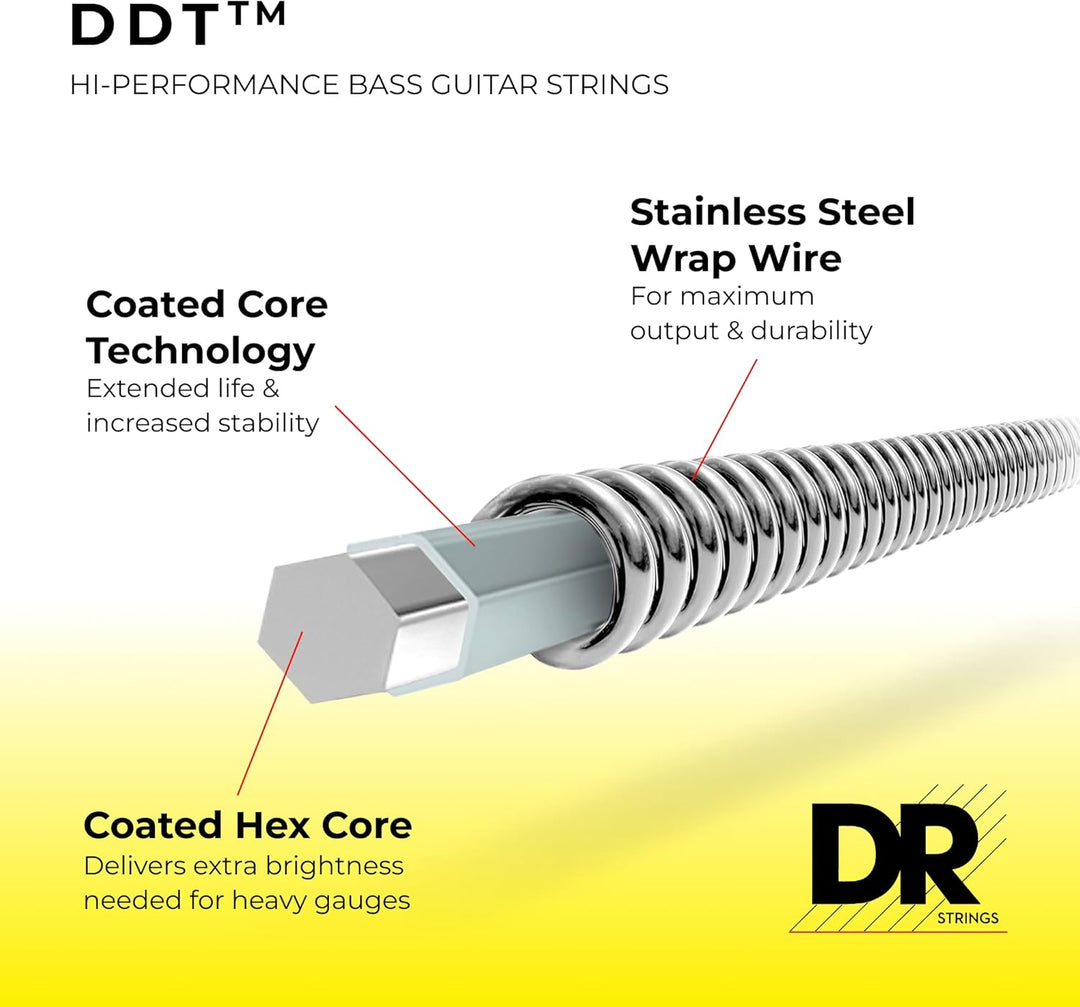 DR Strings DDT™ - Drop Down Tuning Bass Strings: 5-String Medium 45-125