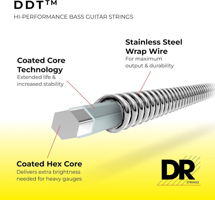 DR Strings DDT™ - Drop Down Tuning Bass Strings: 5-String Medium 45-125