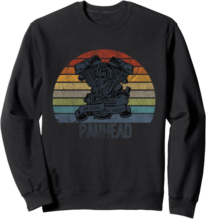 PanHead HD Motor Motorrad V-Twin Retro Sunset Distressed Sweatshirt