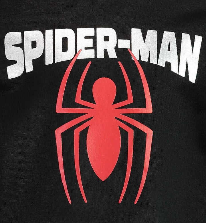 Marvel Spiderman Jungen Athletic Fleece Pullover Hoodie Schwarz 2 Jahre, Schwarz 2 Jahre