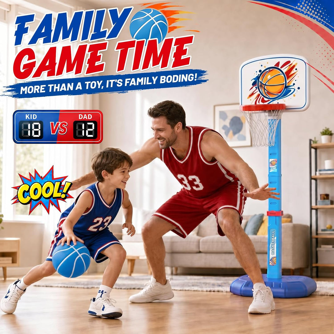 YESHIN Basketballkorb Kinder Indoor Outdoor Blau, Blau