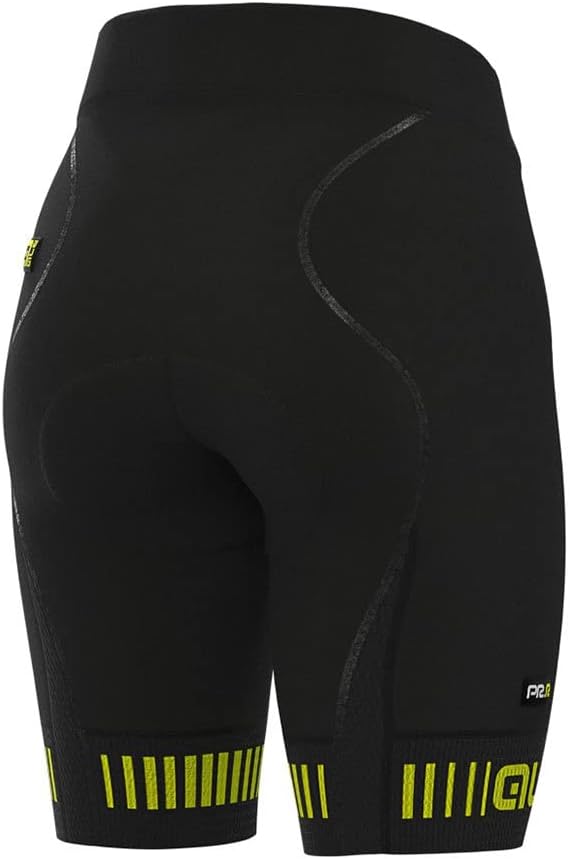 Alé Cycling Damen Prr Strada Radhose XS Black/Fluo Yellow, XS Black/Fluo Yellow