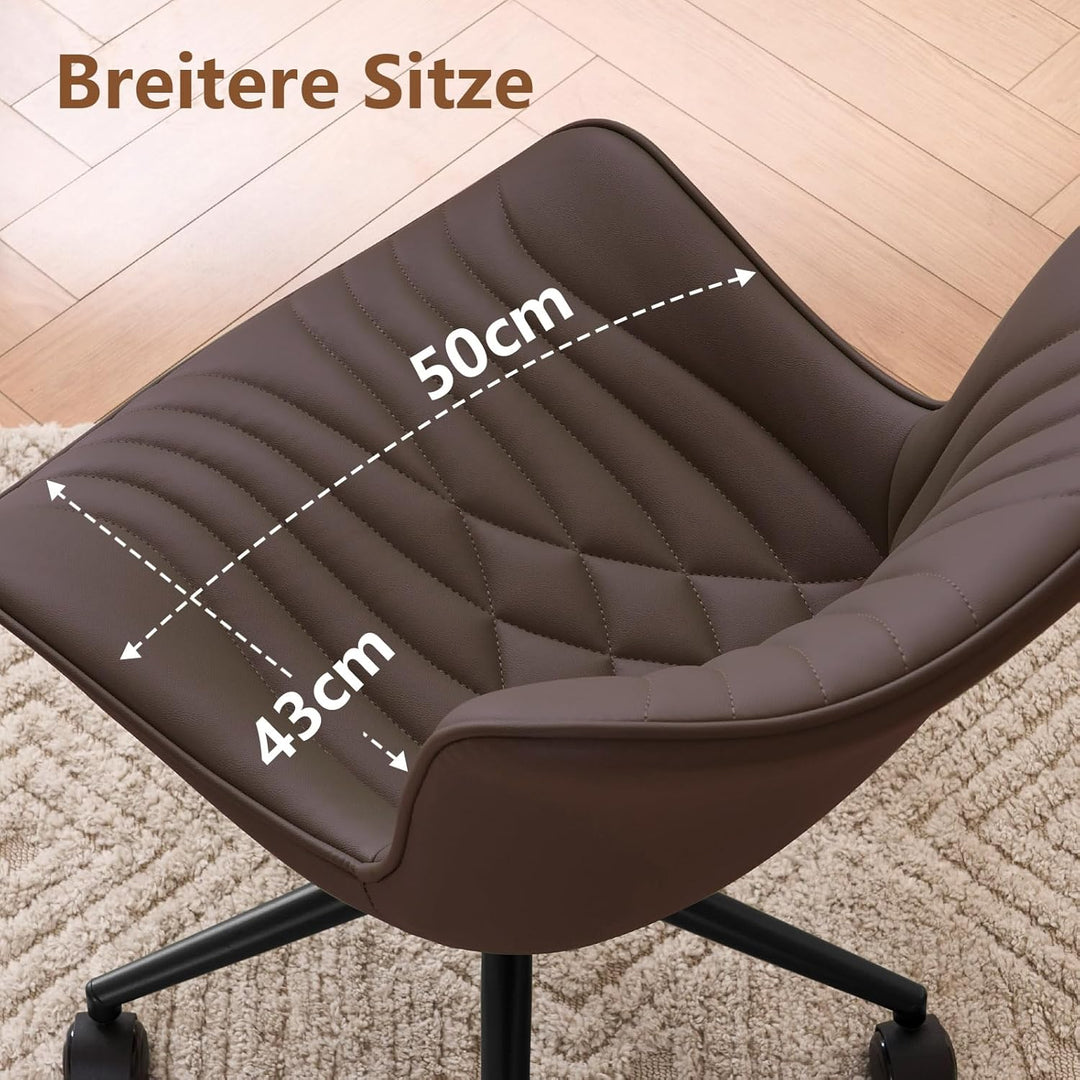 YOUTASTE Bürostuhl Ergonomischer im Fischschwanz-Design, Schreibtischstuhl Drehstuhl mit Rollen, Höh