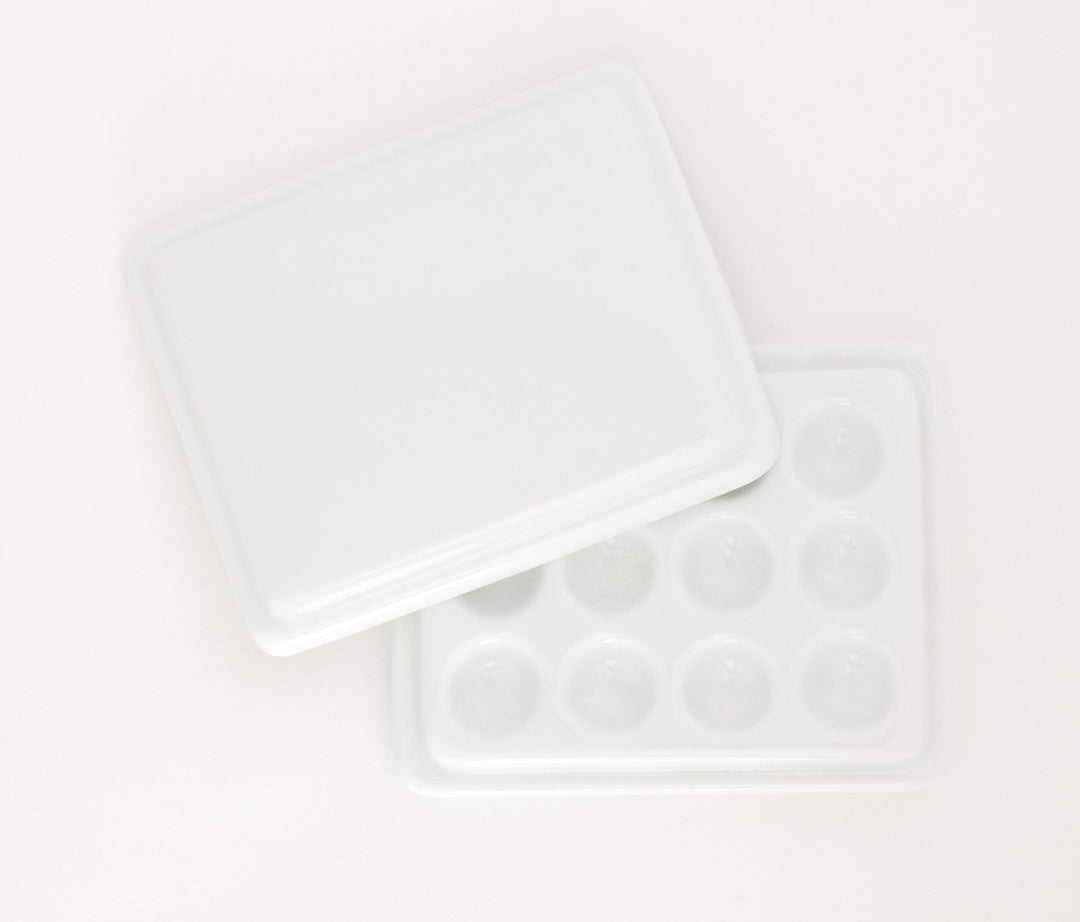 Jack Richeson 420716 12-fach Porzellan Mini-Mixerpalette mit Deckel 12 Well, 12 Well