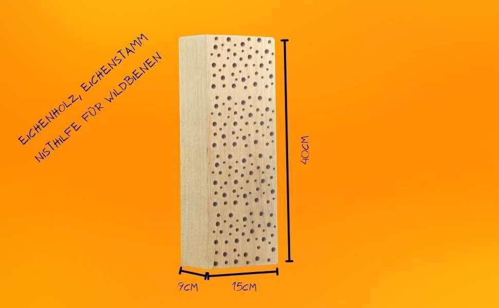 Nistblock Hartholz Insekten Nisthilfe 40cm