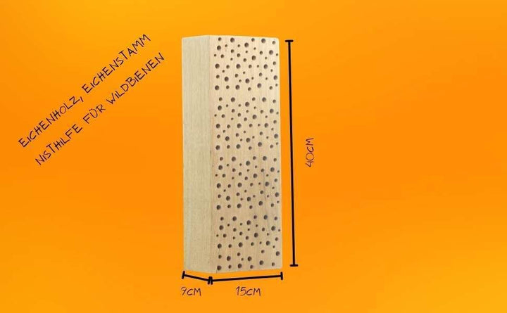 Nistblock Hartholz Insekten Nisthilfe 40cm
