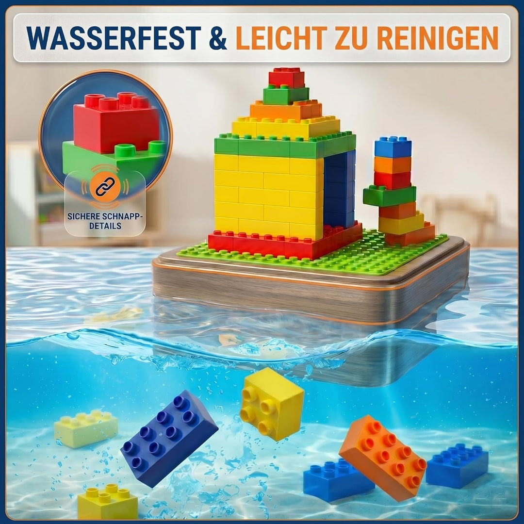 WYSWYG Grosse Bausteine Set -100 Steine in 5 Farben, Kompatibel - Ideal für Kinder ab 3 4 5 Jahre, S