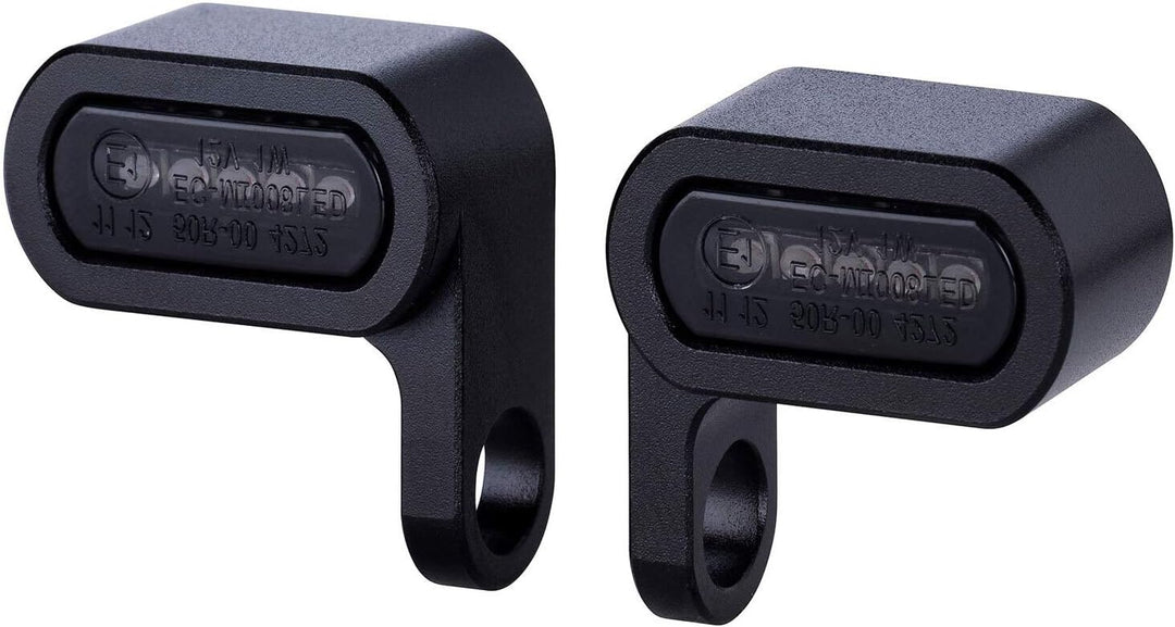Germany Motorsports LED Motorrad Mini Blinker für Armatur Gabel Fender Custom Chopper Cruiser schwar