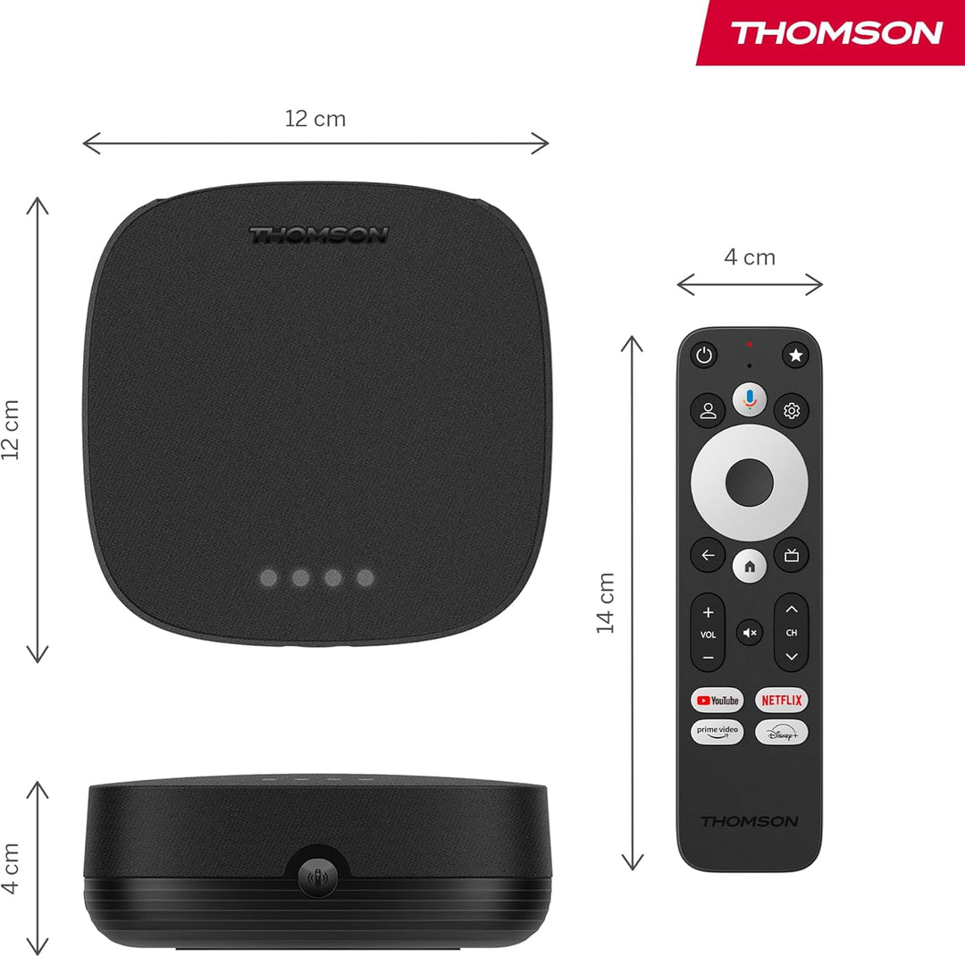 THOMSON Streaming Box Plus 270, Google TV, 4K UHD, Sprachsteuerung, Voice Control, Google Cast, Netf
