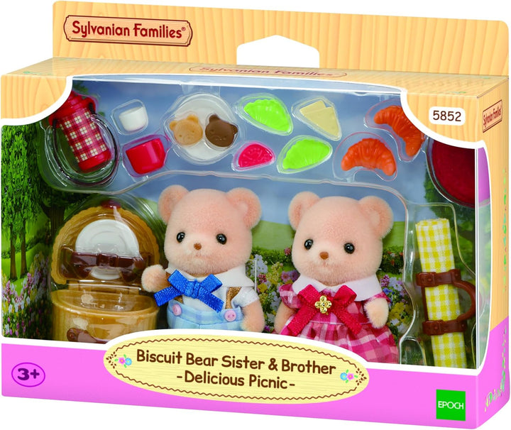 Sylvanian Families - 5852 Biscuit Bären Geschwister Picknickspass, Spielset mit Tierfigur und Zubehö