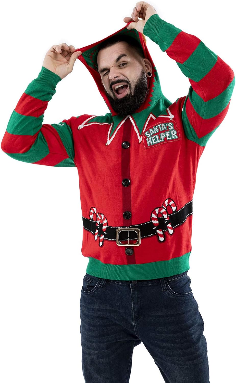 U LOOK UGLY TODAY Unisex Herren Weihnachtspullover Damen Hässliche Pulli Lustig Strickpullover Yafil