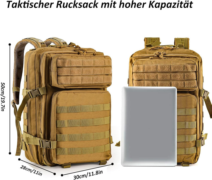 TANTOMI Taktischer Rucksack, 45L Militär Rucksack, Outdoor Rucksack, Travel Backpack, Tactical Backp