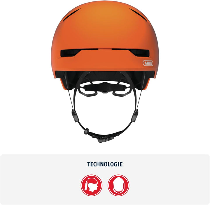 ABUS Stadthelm Scraper 3.0 - Robuster Hartschalen-Fahrradhelm Large(57-61cm) Orange (signal orange),