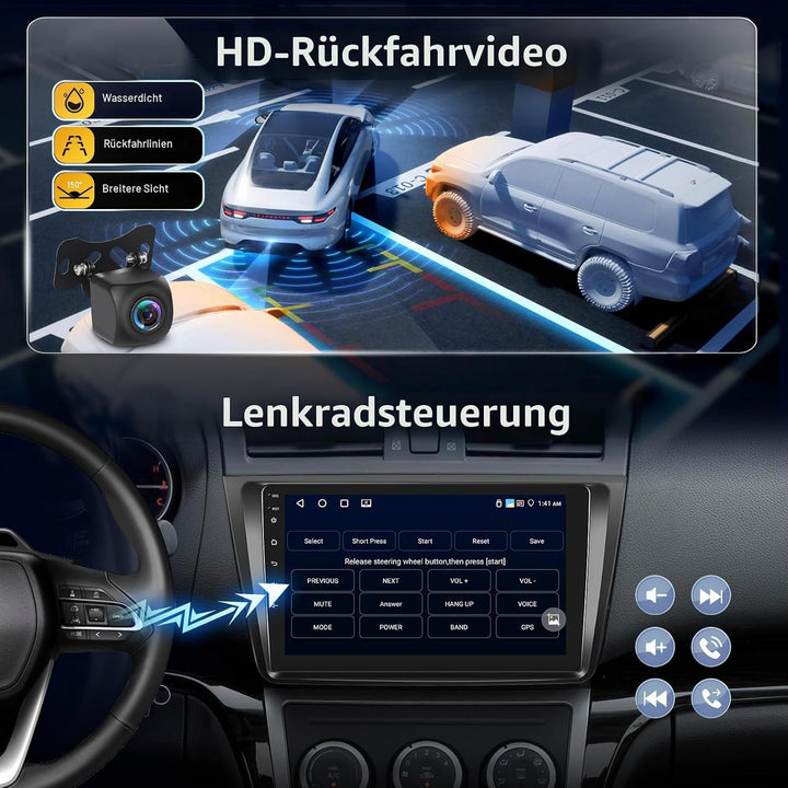 Android Autoradio für Mazda 6 GH 2007-2012 mit Kabellosem CarPlay &amp; Android Auto, 9 Zoll Bildschirm