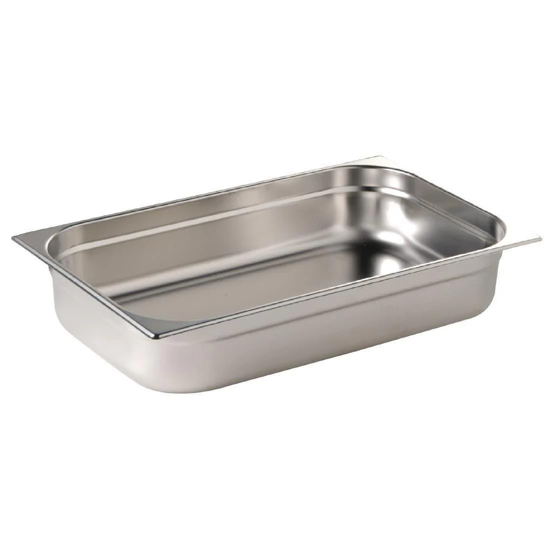 Vogue Gastronorm-Pfanne 1/1, Edelstahltablett, Tiefe: 65 mm, Fassungsvermögen: 9 Liter, Behälter für