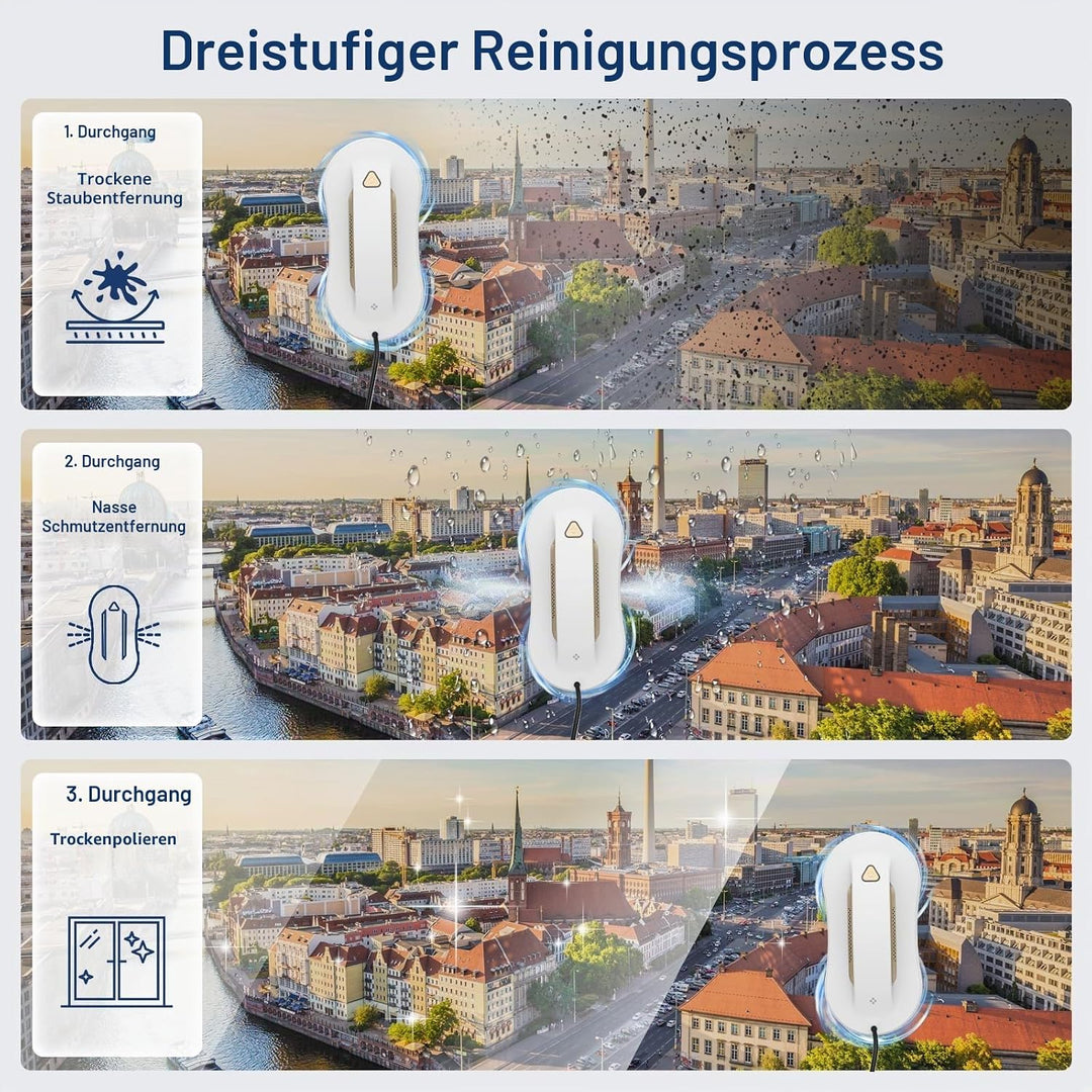 Fensterputzroboter mit Doppelsprühfunktion – Elektrischer Fensterputzer, Automatischer Fensterreinig