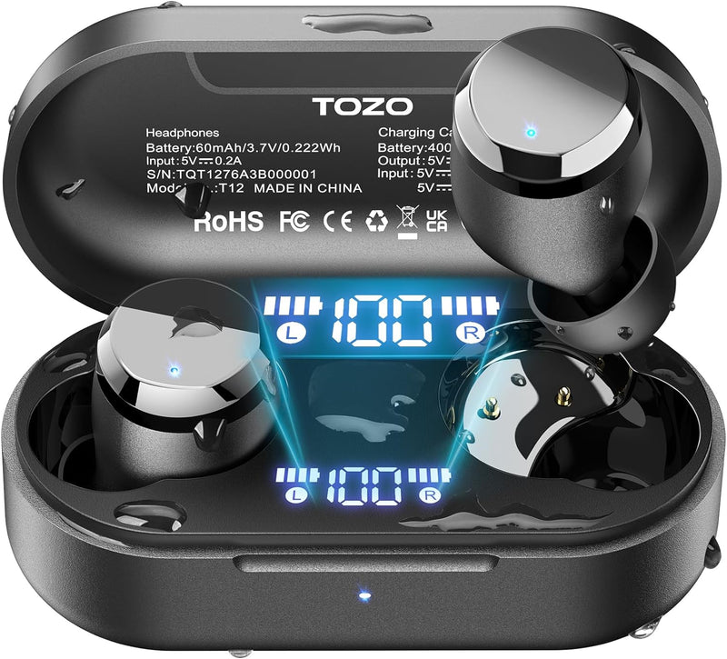 TOZO Tonal Dots Bluetooth Kopfhörer in Ear 5.3 Built-in ENC Geräuschunterdrückung Mic, 55 Stdn. Spie