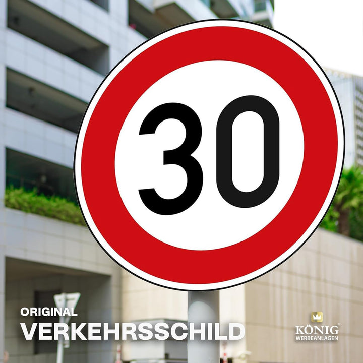 Verkehrszeichen Zulässige Höchstgeschwindigkeit 30 Nr. 274-30 | Ø 600mm, Alu 2mm, RA1 | Original Ver