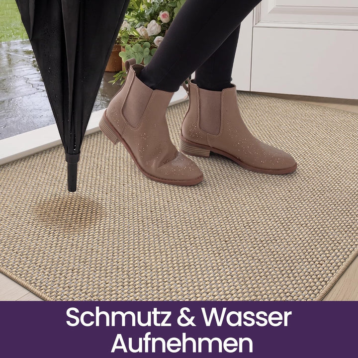 DEXI Schmutzfangmatte Innen 44 x 76 cm, rutschfest Fussmatte waschbar, absorbierend Fussmatte, Dünne