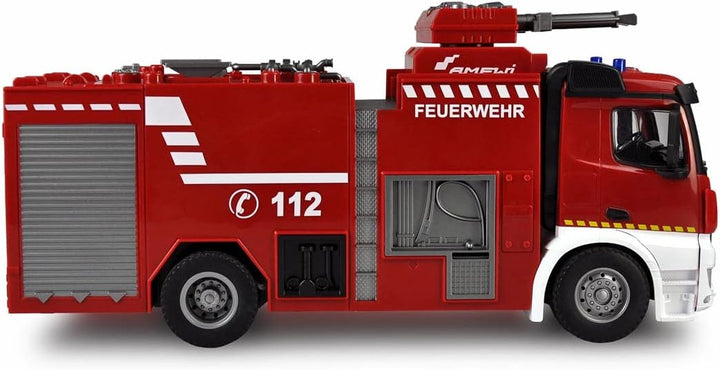 Amewi 22503 Mercedes Benz Feuerwehr-Loeschfahrzeug - Lizenzfahrzeug 1:18 RC Modell-LKW 100% RtR inkl