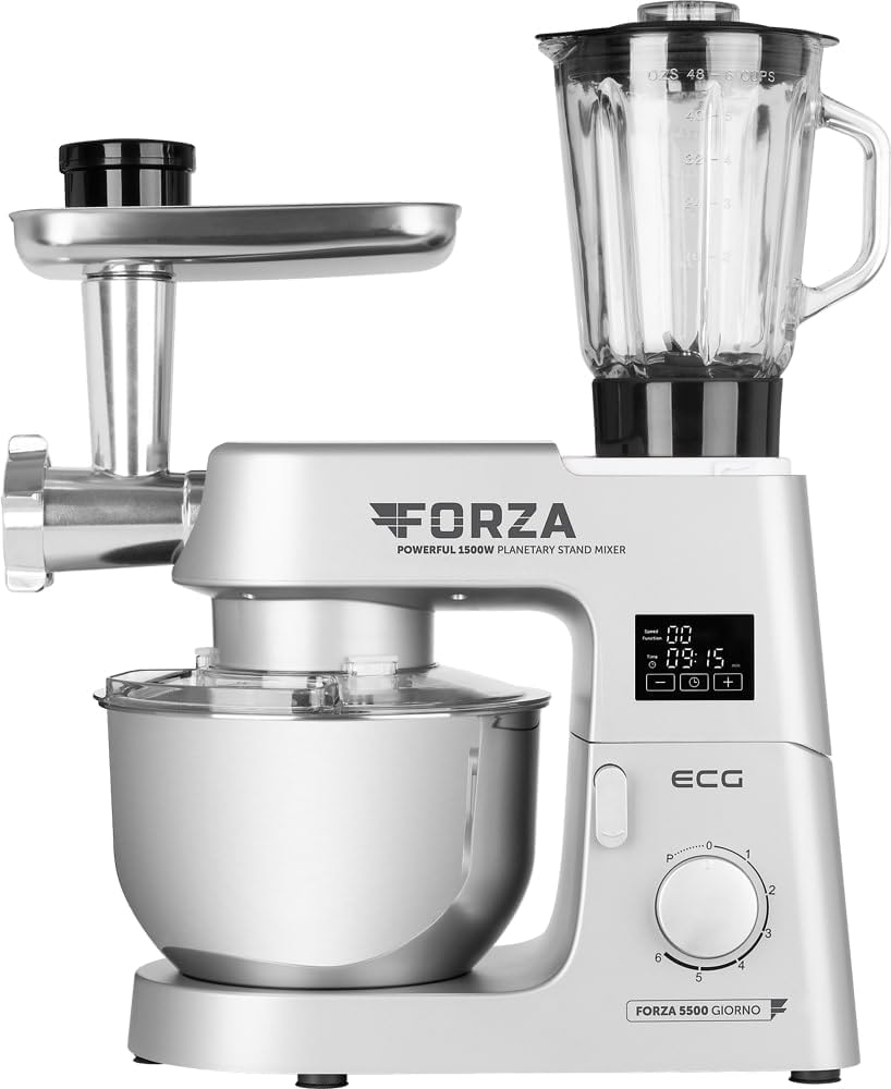 ECG FORZA 5500 Küchenmaschine Silber 1500 W Touch Display LED Silber