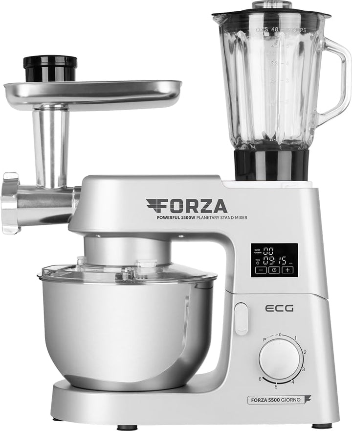 ECG FORZA 5500 Küchenmaschine Silber 1500 W Touch Display LED Silber