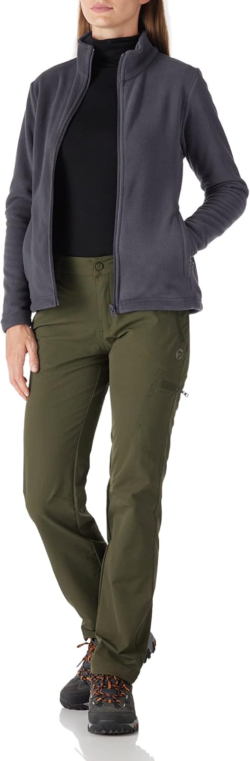 Outdoor Ventures Damen Fleecejacke mit Durchgehendem Reissverschluss Stehkragen Frauen Leichte Fleec