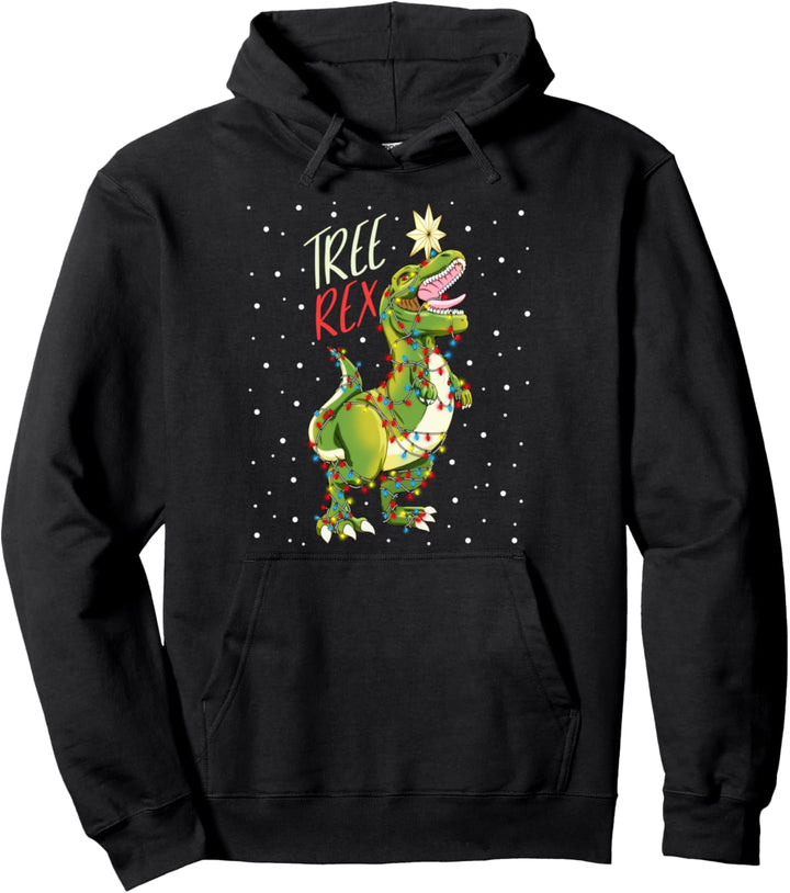 Christmas Dinosaur Tree Rex Pajamas Men Boys Kids Xmas Gifts Pullover Hoodie