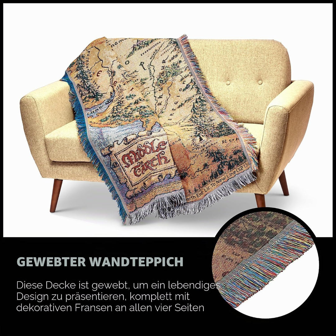 Northwest Herr der Ringe – Der Hobbit gewebte Tapisserie-Überwurfdecke, 121,9 x 152,4 cm, Mittelerde