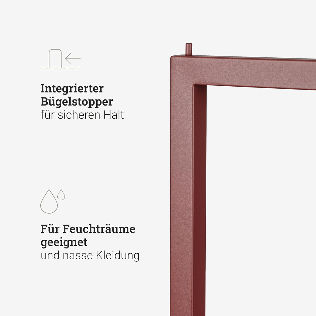 Natural Goods Berlin Kleiderständer BASIS (Dunkelrot, 50 cm) - Kleiderstange aus stabilem Metall - F
