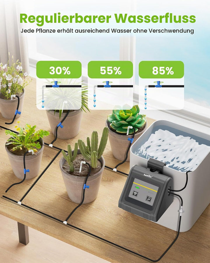 RAINPOINT WiFi Automatisches Bewässerungssystem, Automatisches Tropfbewässerungsgerät mit Pumpe, APP