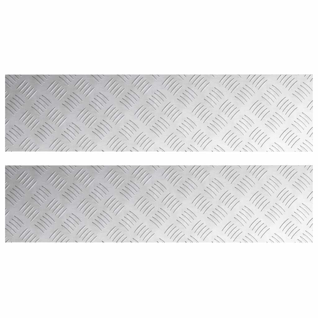 vidaXL Treppe Tritt Rechtwinklig 2 pcs Silber 80 x 20 cm Aluminium, Wohnzimmer, Moderne Treppenstufe